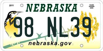 NE license plate 98NL39