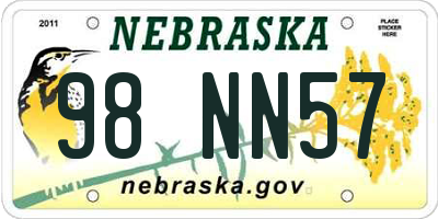 NE license plate 98NN57
