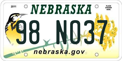 NE license plate 98NO37