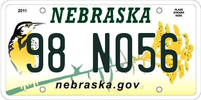 NE license plate 98NO56