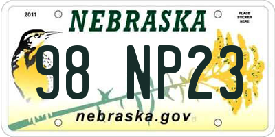 NE license plate 98NP23