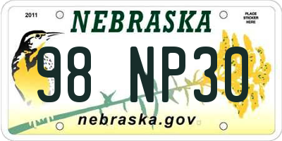 NE license plate 98NP30