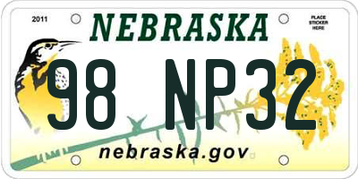 NE license plate 98NP32
