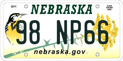 NE license plate 98NP66