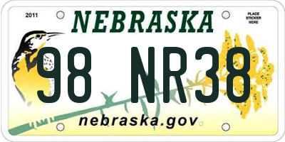 NE license plate 98NR38