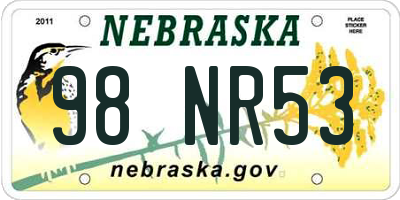 NE license plate 98NR53