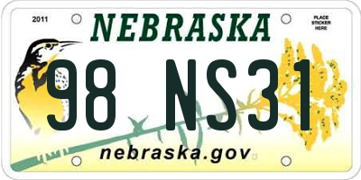 NE license plate 98NS31
