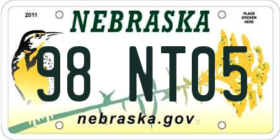 NE license plate 98NT05
