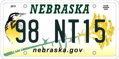 NE license plate 98NT15