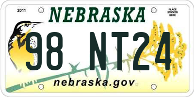 NE license plate 98NT24