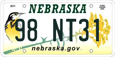 NE license plate 98NT31