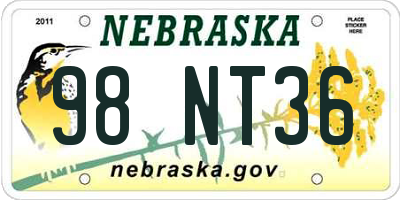 NE license plate 98NT36