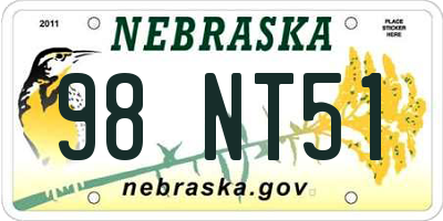 NE license plate 98NT51