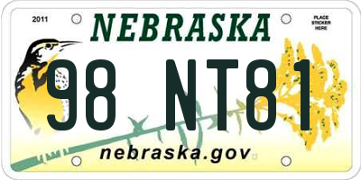 NE license plate 98NT81