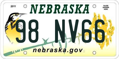 NE license plate 98NV66