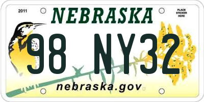 NE license plate 98NY32