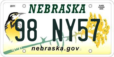 NE license plate 98NY57