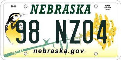 NE license plate 98NZ04