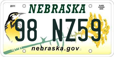 NE license plate 98NZ59