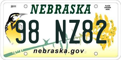 NE license plate 98NZ82