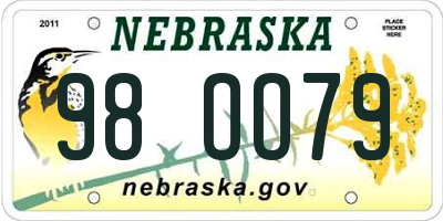 NE license plate 98OO79