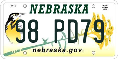 NE license plate 98PD79