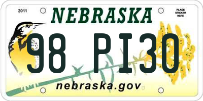NE license plate 98PI30