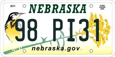 NE license plate 98PI31
