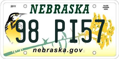 NE license plate 98PI57