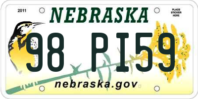 NE license plate 98PI59
