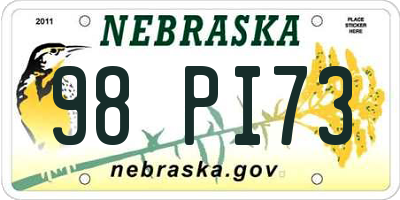 NE license plate 98PI73