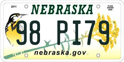 NE license plate 98PI79