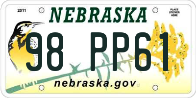 NE license plate 98PP61