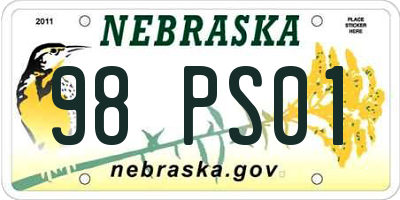 NE license plate 98PS01