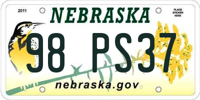 NE license plate 98PS37