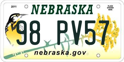 NE license plate 98PV57