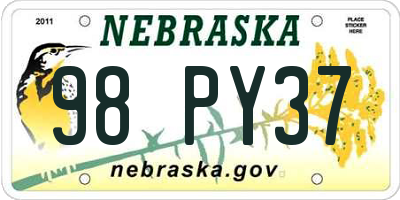 NE license plate 98PY37