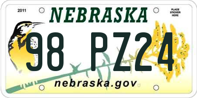 NE license plate 98PZ24