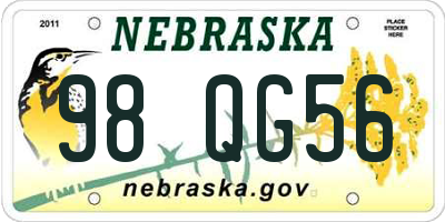 NE license plate 98QG56
