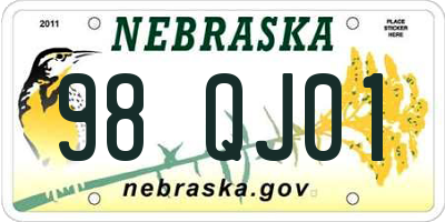 NE license plate 98QJ01