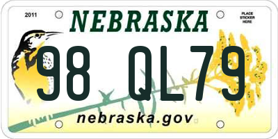 NE license plate 98QL79