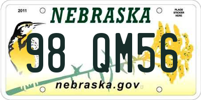 NE license plate 98QM56