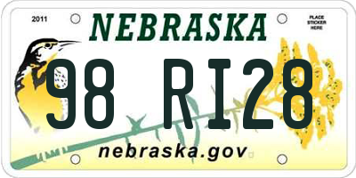 NE license plate 98RI28