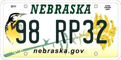 NE license plate 98RP32