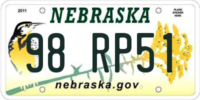 NE license plate 98RP51