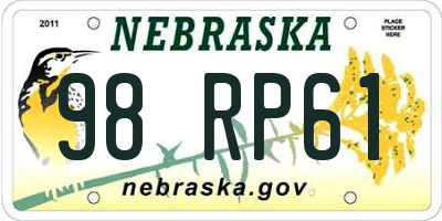 NE license plate 98RP61
