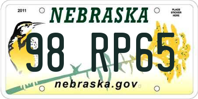 NE license plate 98RP65