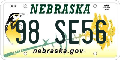 NE license plate 98SE56
