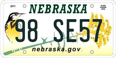 NE license plate 98SE57