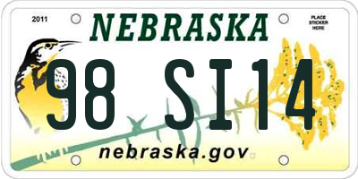 NE license plate 98SI14